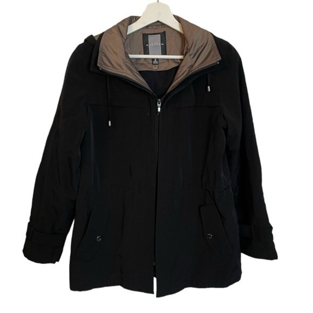 Miss Gallery Hooded Black Coat